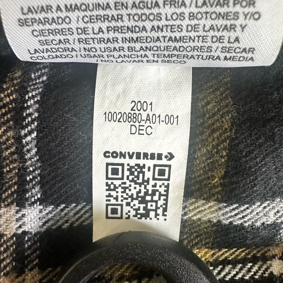 Converse Plaid Button Down Relaxed Boyfriend Fit M - Picture 9 of 9